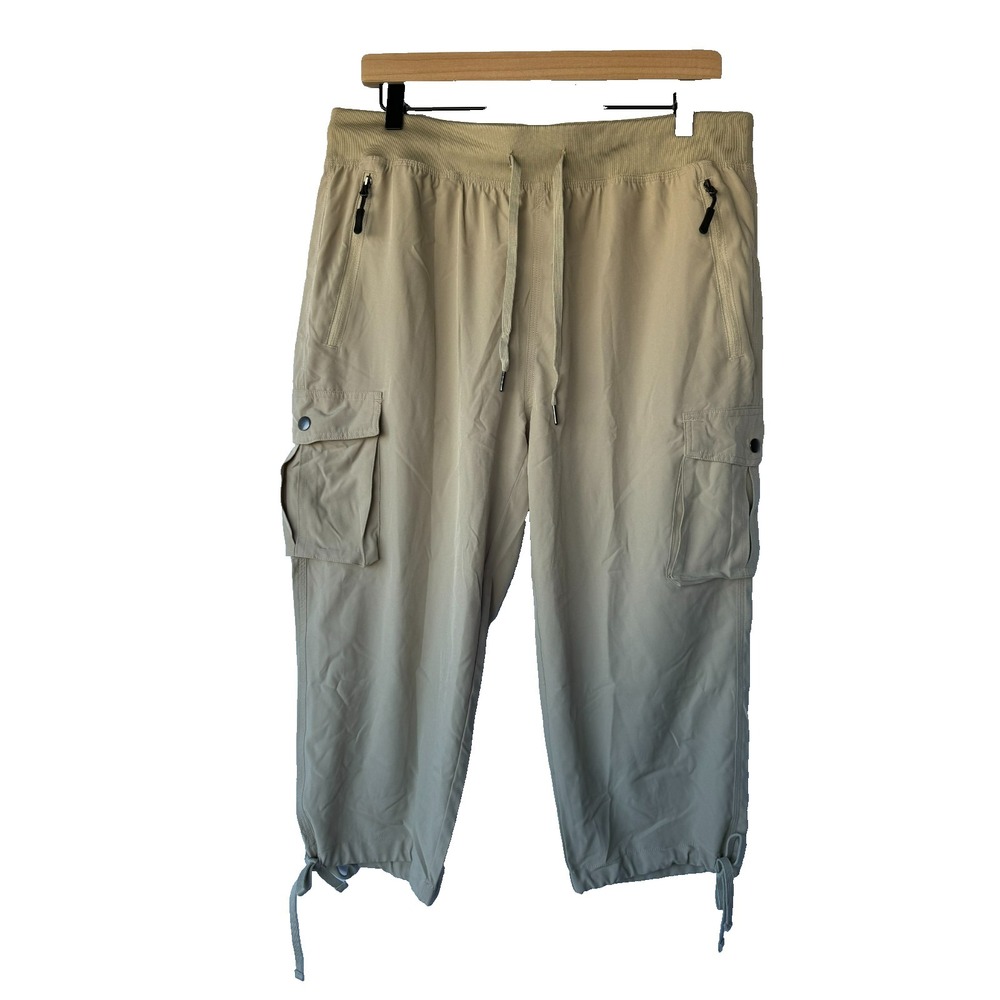 Soothfeel Cargo Joggers Womens L Beige Gorpcore Hiking Athletic Crop Pants NWT